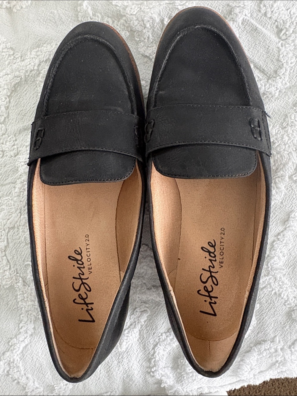Life Stride Black Suede Penny Loafers - Classic Slip-On Flats